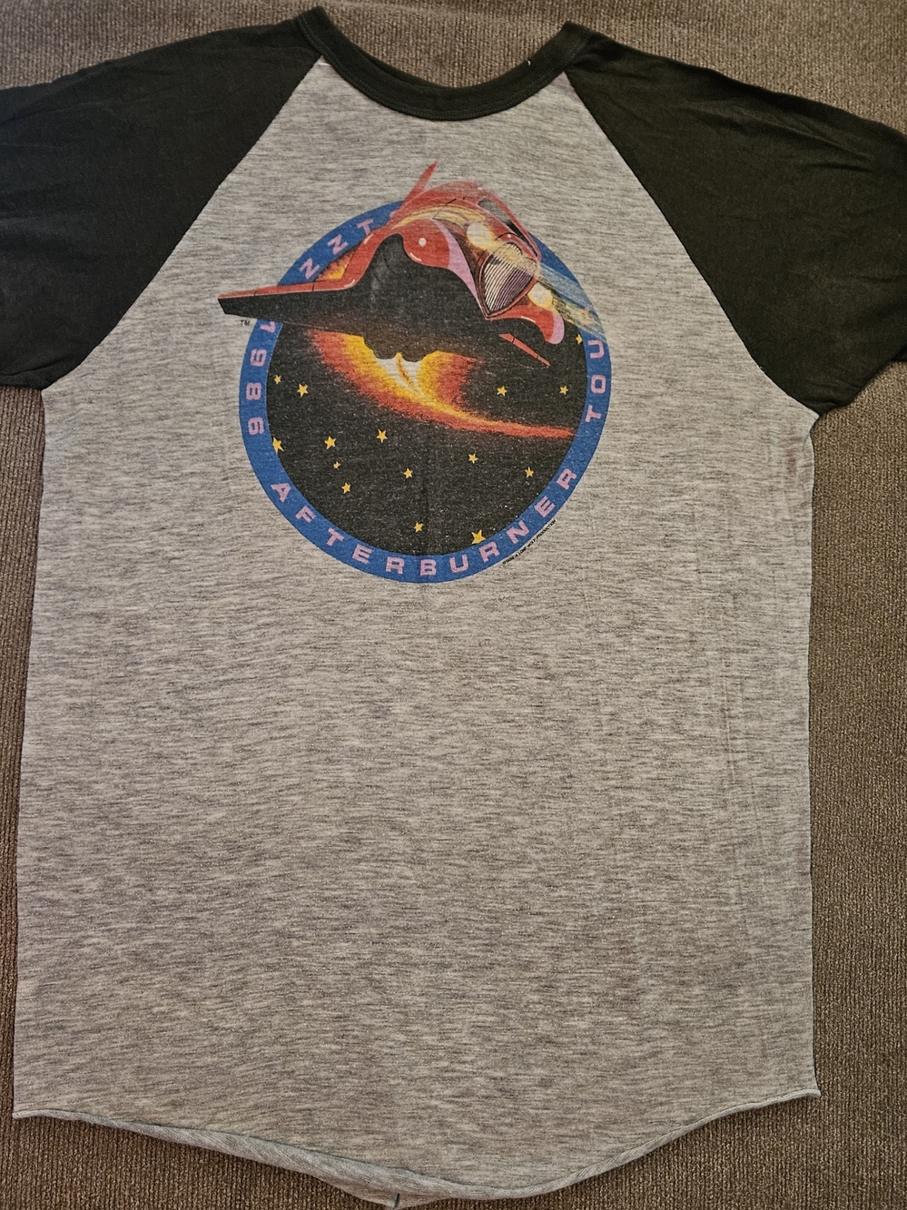 Vintage 1986 ZZ Top Afterburner Tour Concert Shirt Raglan Baseball Large RARE!